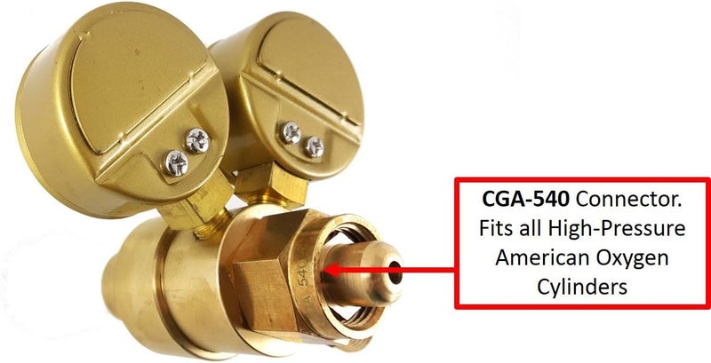 Sa - Oxygen Regulator Welding Gas Gauges - CGA-540 - Rear Connector - LDB series - Check all the pictures and read the full description of this product to make sure it fits your tanks and hoses. - Image 1